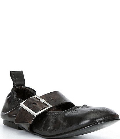 ALOHAS Sarea Leather Buckle Strap Ballet Flats