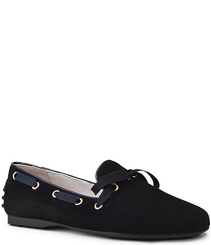 Amalfi Delta Suede Bow Detail Driver Loafers