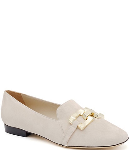 Amalfi Galatea Suede Bold Chain Dress Loafers