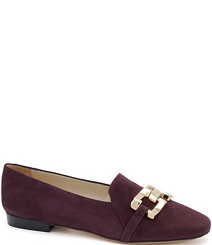 Amalfi Galatea Suede Bold Chain Dress Loafers