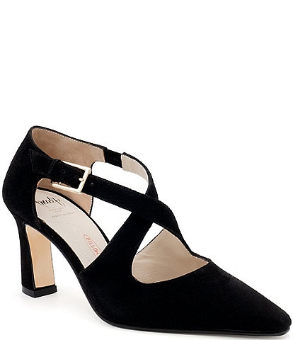 Amalfi Ippolito Suede Cross Strap Pumps