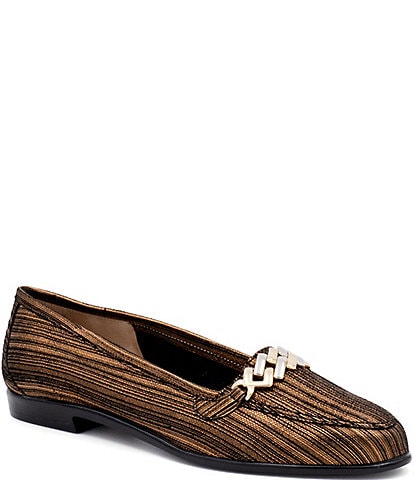 Amalfi Oste Line Stripe Chain Detail Loafers