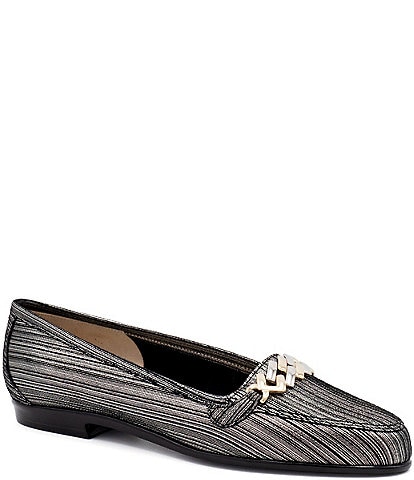 Amalfi Oste Line Stripe Chain Detail Loafers