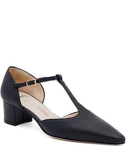 Amalfi Pipistrello Leather T Strap Pumps