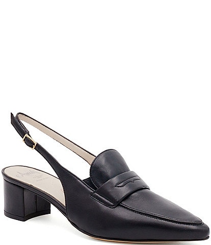 Amalfi Poseidone Leather Slingback Penny Loafer Pumps