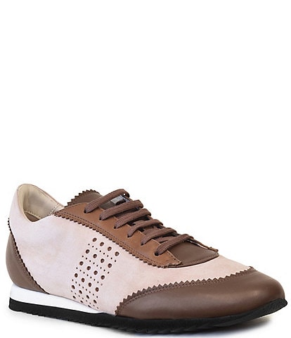 Amalfi Rampollo Leather and Suede Lace-Up Sneakers