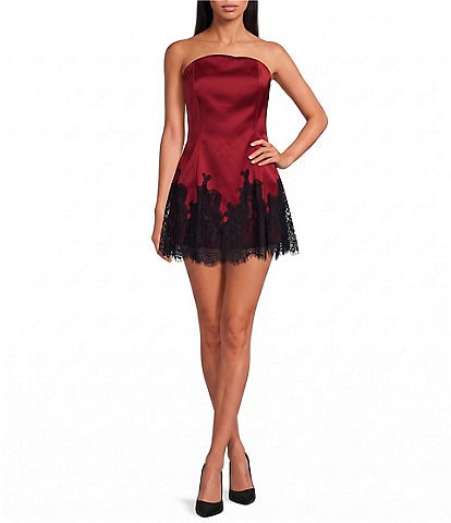 Amanda Uprichard Romilly Satin Strapless Mini Romper