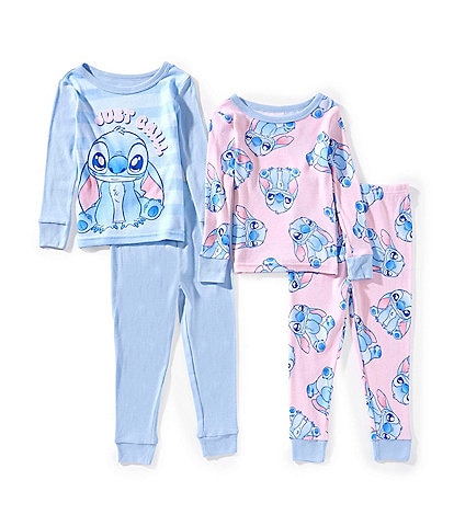 AME  Little Girls Stitch Just Chill  4-Piece Pajama Set