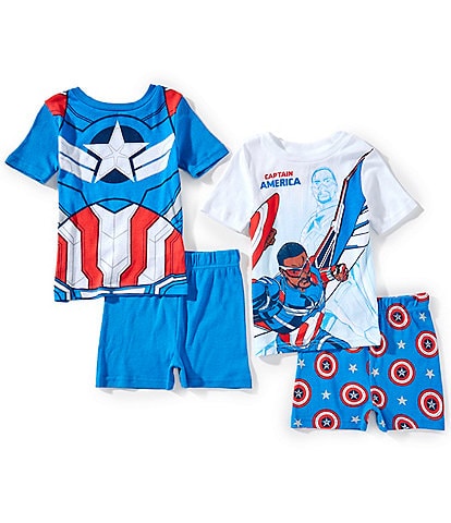 AME Little/Big Boys 4-10 Captain America 4-Piece Pajama Set