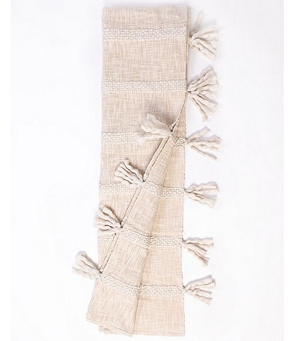 Amity Home Farlow Textural Striped Tasseled Throw Blanket