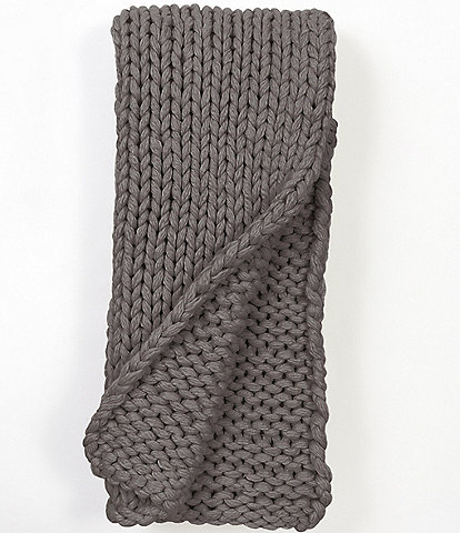Amity Home Gage Cable Knit Grey Throw Blanket