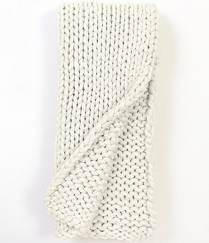 Amity Home Gage Cable Knit Ivory Throw Blanket