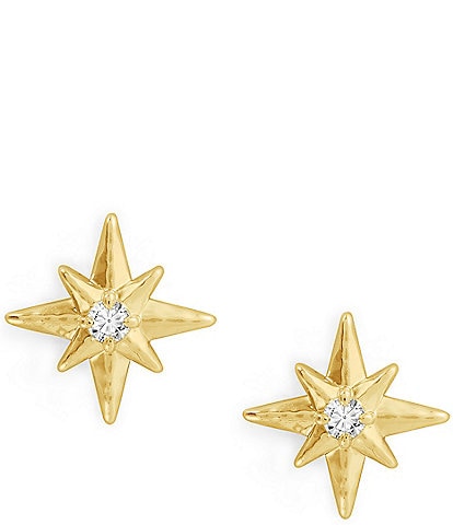 Anabel Aram 18K Gold Plated Brass Celeste Stud Crystal Earrings