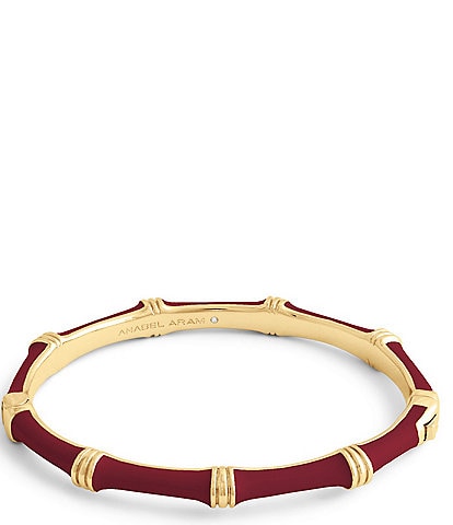 Anabel Aram Gold Bamboo Enameled Hinge Bangle Bracelet