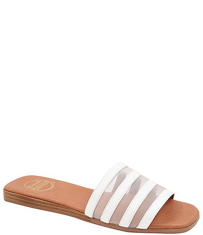 Andre Assous Kaila Leather and Mesh Slide Sandals