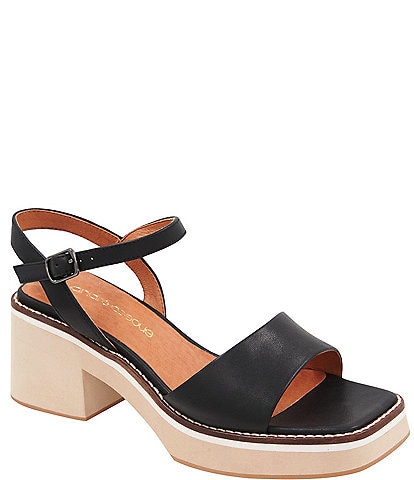 Andre Assous Louise Leather Featherweight Platform Ankle Strap Sandals