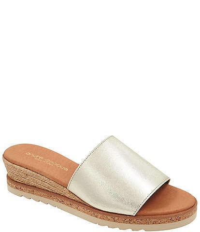 Andre Assous Nessie Leather Espadrille Wedge Sandals