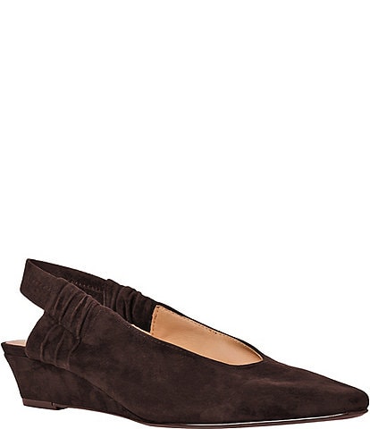 Andre Assous Odeya Suede Slingback Wedge Pumps