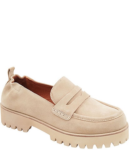Andre Assous River Featherweight Suede Lug Sole Platform Loafers