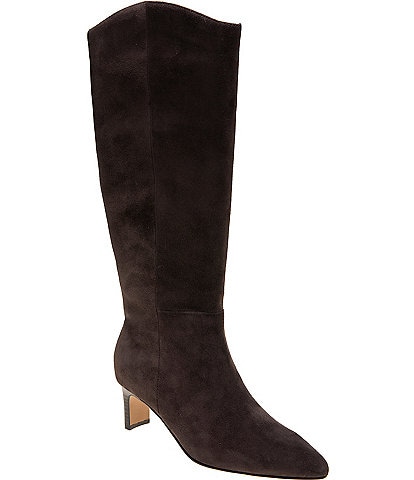 Andre Assous Walma Leather Suede Combination Pointed Toe Tall Boots