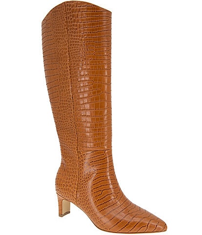 Andre Assous Waverly Crocodile Embossed Leather Tall Boots