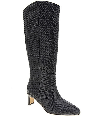 Andre Assous Waverly Woven Kitten Heel Tall Boots