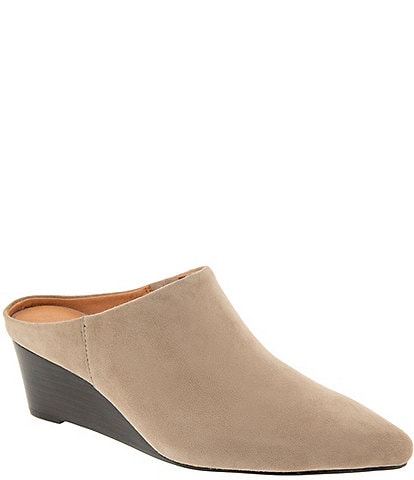 Andre Assous Wyatt Suede Wedge Mules