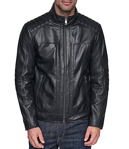 Andrew Marc Burchell Aged Lamb Racer Jacket