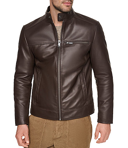 Andrew Marc Dobson Smooth Lamb Racer Jacket