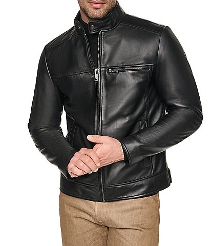 Andrew Marc Dobson Smooth Lamb Racer Jacket