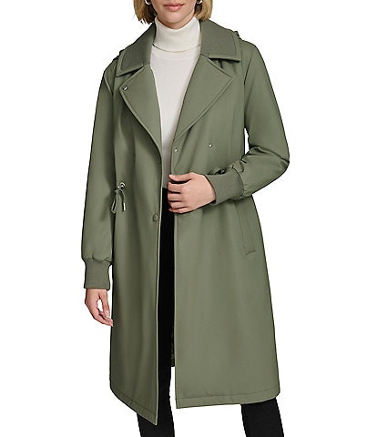 Andrew Marc Finley Hooded Insulated Double Breasted Raincoat