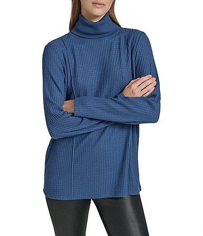 Andrew Marc Sport Brushed Waffle Turtleneck Tunic