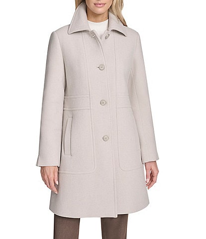 Andrew Marc Sport Emmeline Wool Blend Tailored Fit Button Front Coat