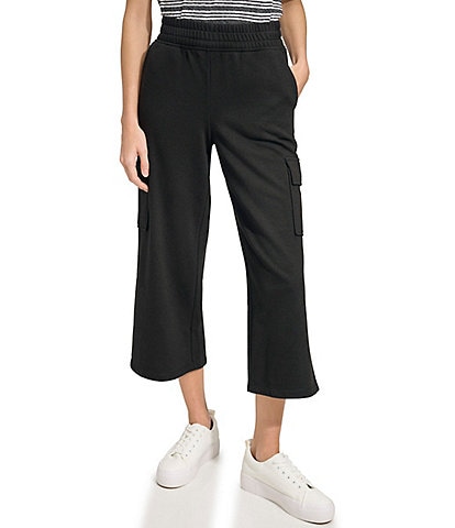 Andrew Marc Sport French Terry High Rise Cargo Crop Pants