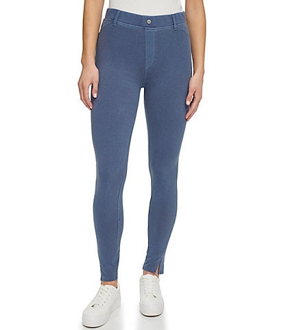 Andrew Marc Sport High Rise Hem Vent Coordinating Twill Jeggings