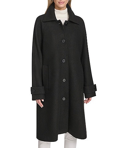 Andrew Marc Sport Jupiter Wool Blend Point Collar Balmacaan Coat