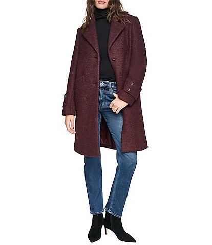 Andrew Marc Regine Notched Lapel Collared Wool Coat