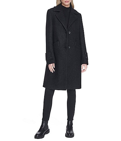 Andrew Marc Regine Notched Lapel Collared Wool Coat