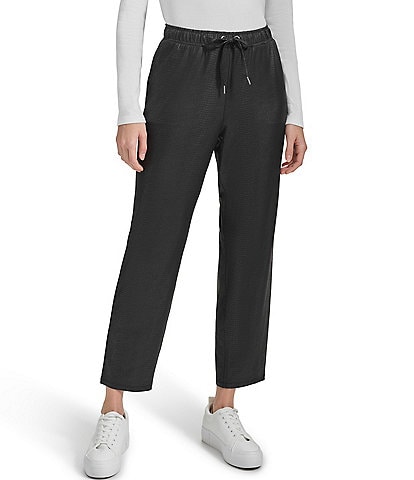 Andrew Marc Sport Snake Textured Straight Leg Ankle Pants