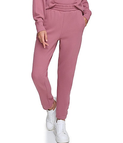 Andrew Marc Sport Solid Fleece Knit Tapered Leg Pleated Ankle Ladies Pull-On Coordinating Pants