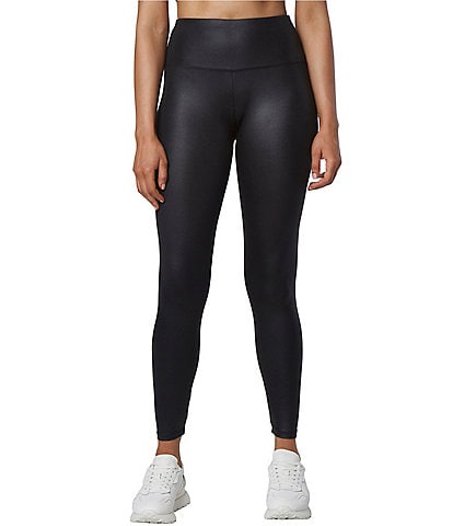 Andrew Marc Sport Solid Liquid High Waisted Pull-On Leggings