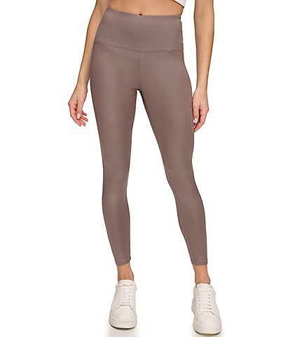 Andrew Marc Sport Solid Liquid High Waisted Pull-On Leggings