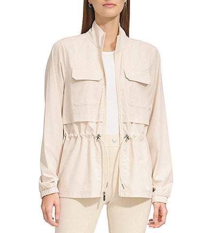 Andrew Marc Sport Stand Collar Clinched Waist Jacket