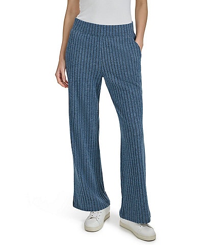 Andrew Marc Sport Stretch Ribbed Flare Pants