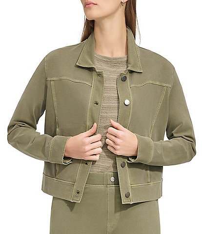 Andrew Marc Sport Washed Twill Long Sleeve Coordinating Light Weight Jacket