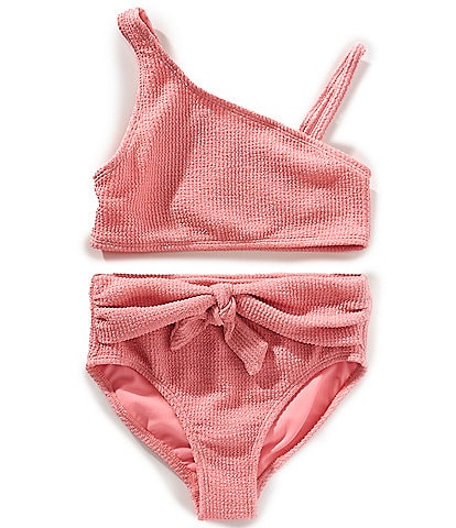 Angel Beach Big Girls 7-16 One-Shoulder Halter Top & Matching Belted Hipster Bottom Two-Piece Swimsuit