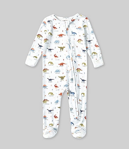 Angel Dear Baby Boys Newborn-9 Months Long Sleeve 2-Way Zipper Dinosour Printed Footie Coverall