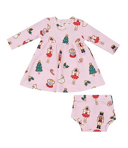 Angel Dear Baby Girls 3-24 Months Nutcracker Ballet Print Dress & Diaper Cover Set