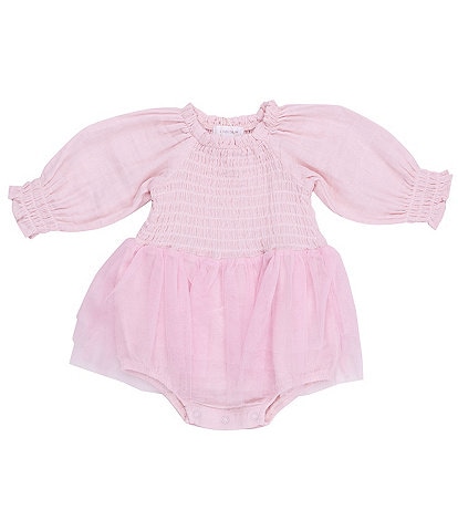 Angel Dear Baby Girls 6-24 Months Long Sleeve Tutu Smocked Bubble