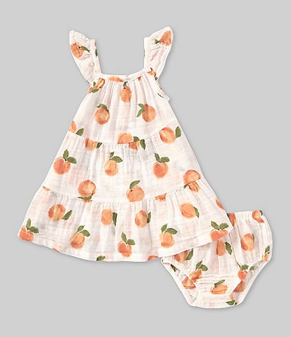 Angel Dear Baby Girls 6-24 Months Round Neckline Sleeveless Peaches Dress